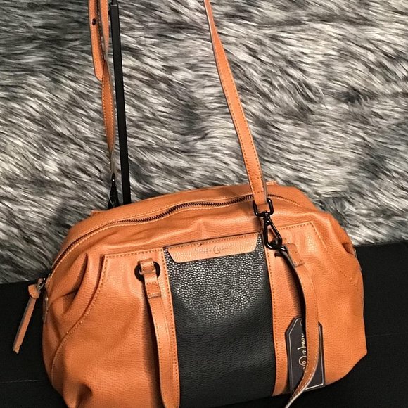 #042 NWT Foley + Corinna "Hygge Tower Satchel" Cognac Vegan Leather - Picture 8 of 11